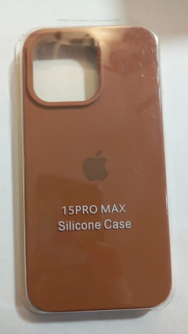 Producto - Funda Silicone Case Marron Logo para iPhone 15 Pro Max