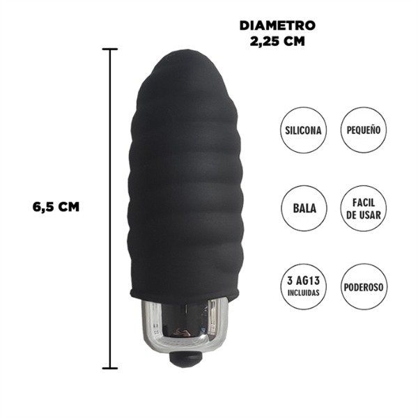 Producto - Crow : Estimulador de clitoris bala vibradora negra