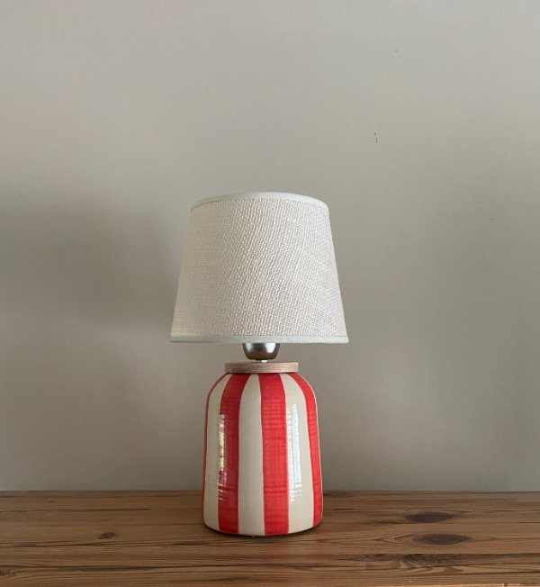 Producto - Lámpara Tambor Rayas Rojo - A pedido
