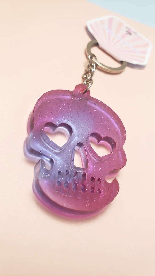 Producto - Llavero skull - violeta mix
