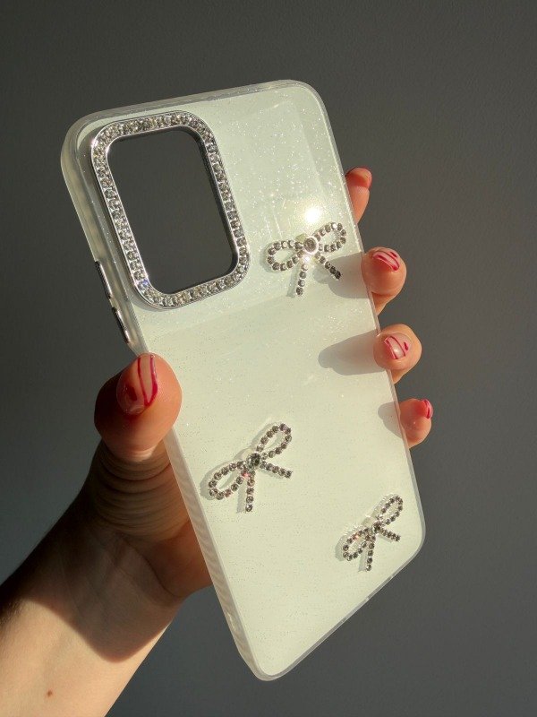 Producto - Case strass moños blanco