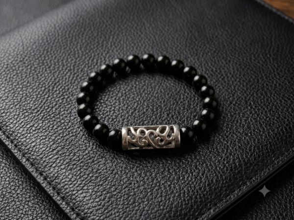 Producto - Pulsera perlas negras con dije - 1