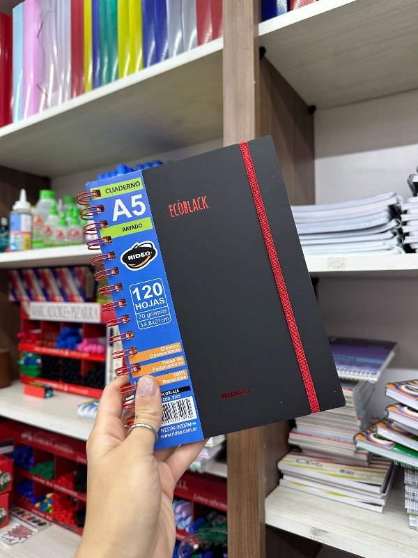 Producto - Cuaderno Ecoblack Rojo A5 Rayado