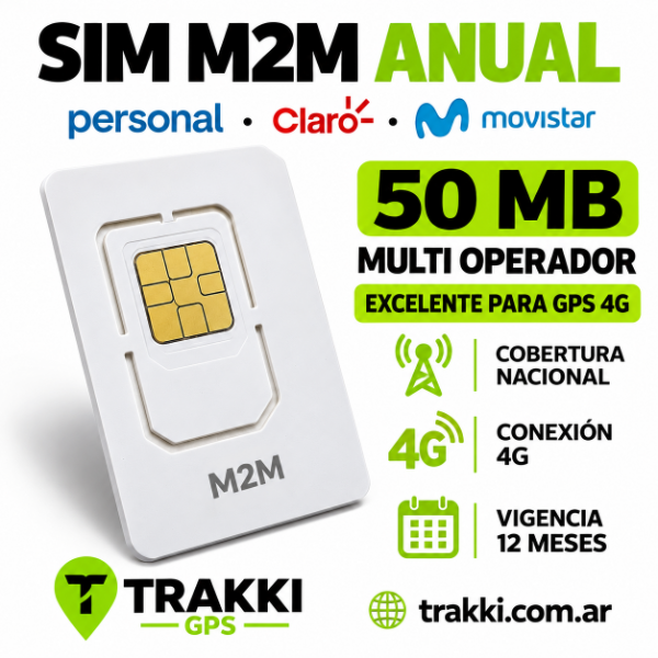 Producto - SIM M2M 4G Multioperador 50 MB por Mes 12 Meses para GPS - 1