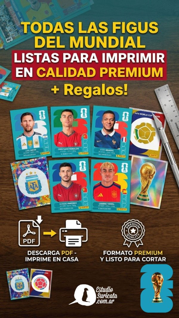 Producto - Todas las Figuritas Mundial 2026 para Imprimir Kit PDF