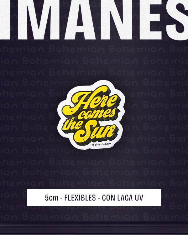 Producto - Iman HERE COMES THE SUN con LACA UV - The Beatles