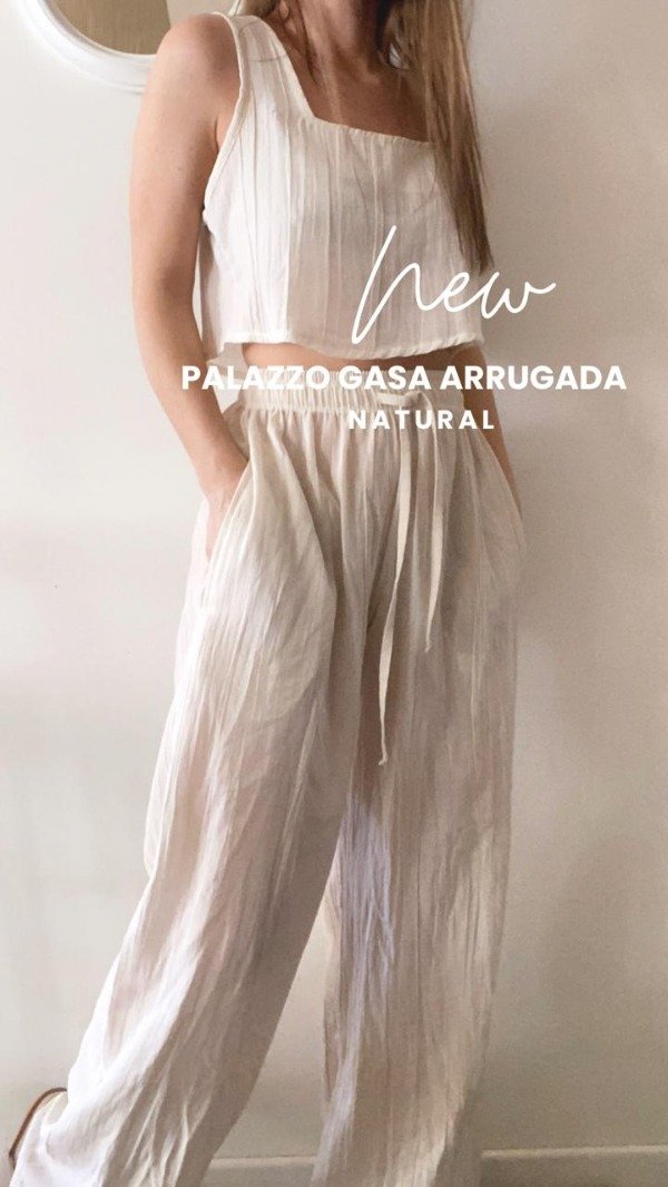 Producto - Palazzo de Gasa Arrugada Natural