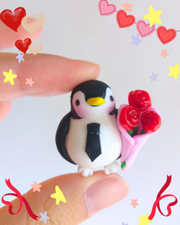 Producto - llavero piguino romantico