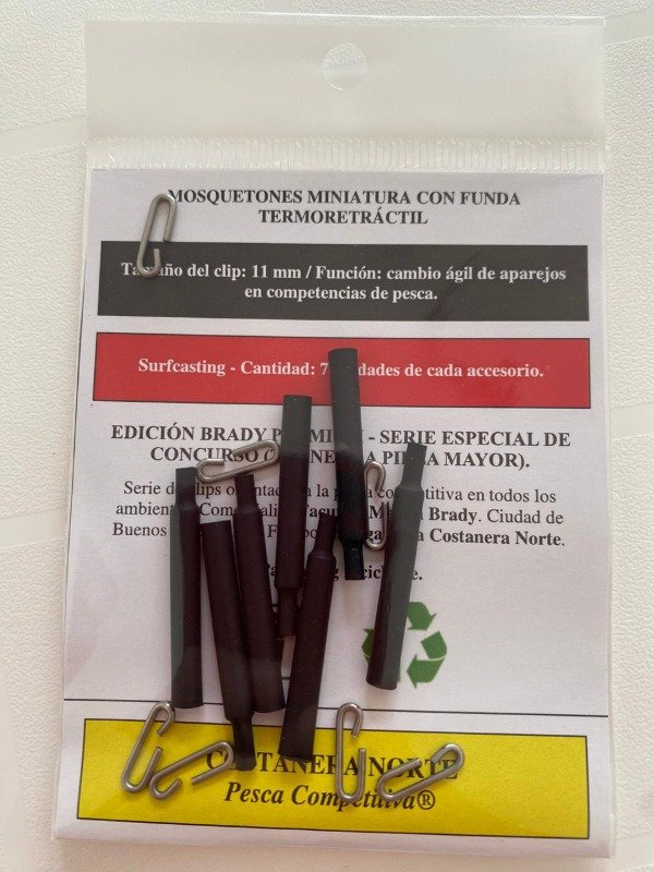 Producto - MOSQUETONES MINIATURA CON FUNDA TERMORETRACTIL COSTANERA NORTE