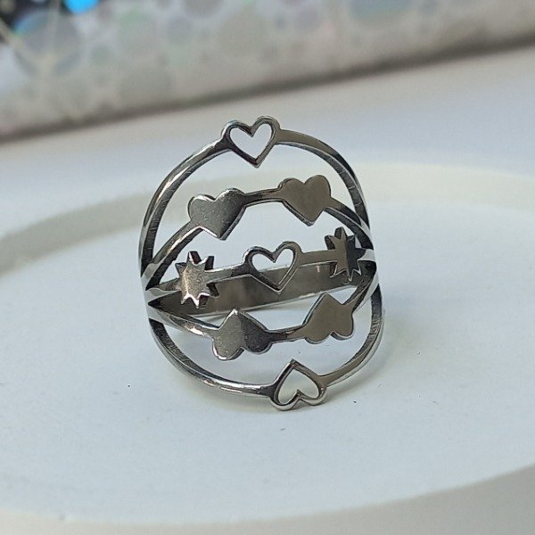 Producto - Anillo Corazones y líneas