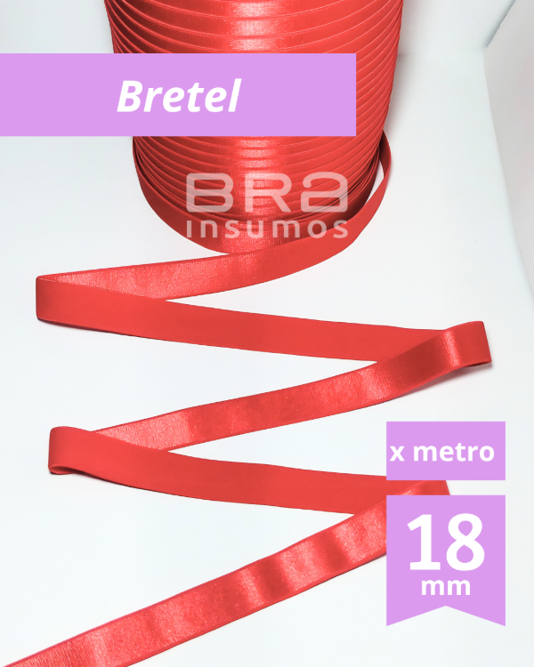 Producto - Bretel 18 mm Rasado - Rojo (x Metro)