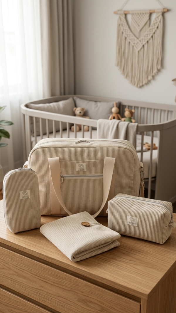 Producto - Kit maternal corderoy natural