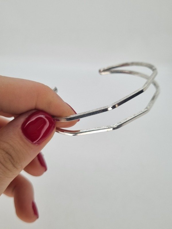 Producto - Pulsera plat doble línea cubic P1183