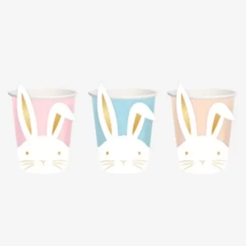 Producto - Vasos x6un colores pastel con conejo