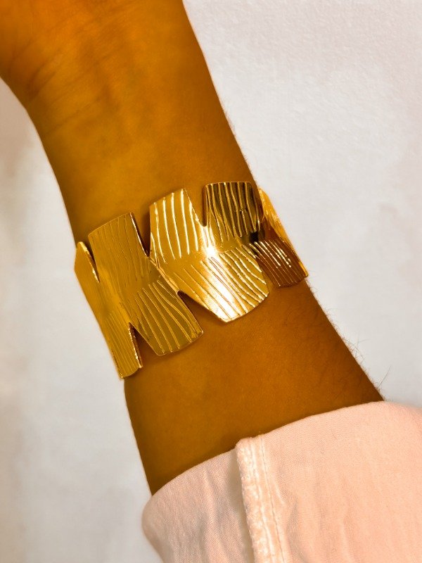 Producto - Esclava hojas doradas