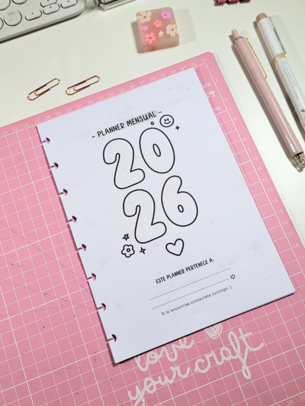 Producto - Planner mensual 2026 - repuesto A4