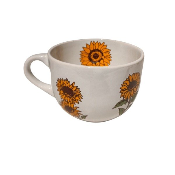 Producto - Tazon blanco girasoles