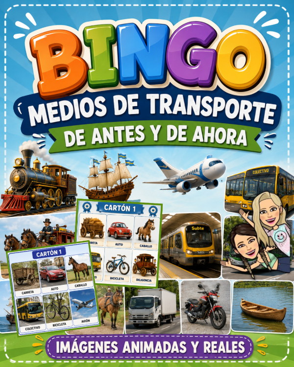 Producto - BINGO. MEDIOS DE TRANSPORTE DE ANTES Y DE AHORA