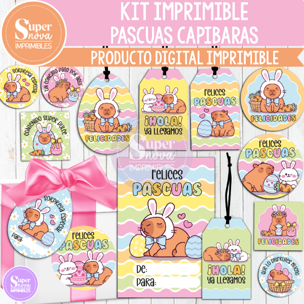 Producto - KIT IMPRIMIBLE PASCUAS CAPIBARAS
