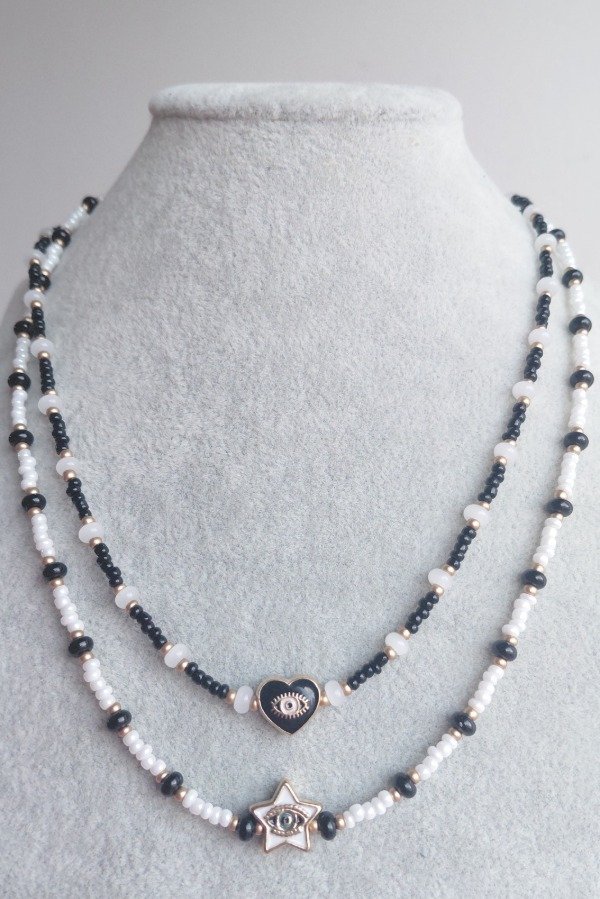 Producto - Collar de acero dorado con Donas y Dije esmaltado