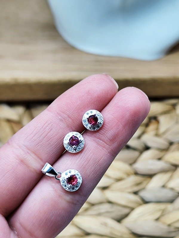 Producto - Conjunto Pilar Rojo - (Aros y dije)