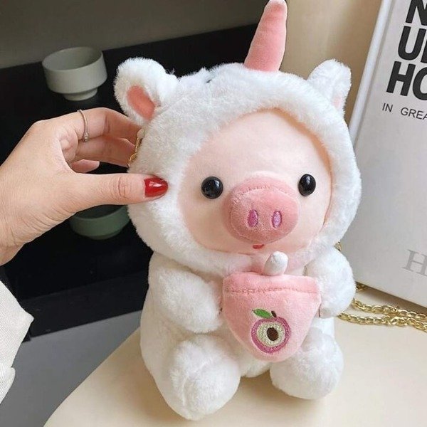 Producto - Cerdito chancho unicornio con jugo 22cm