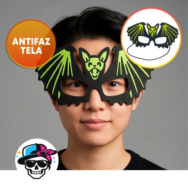 Producto - antifaz de tela murcielago amarillo