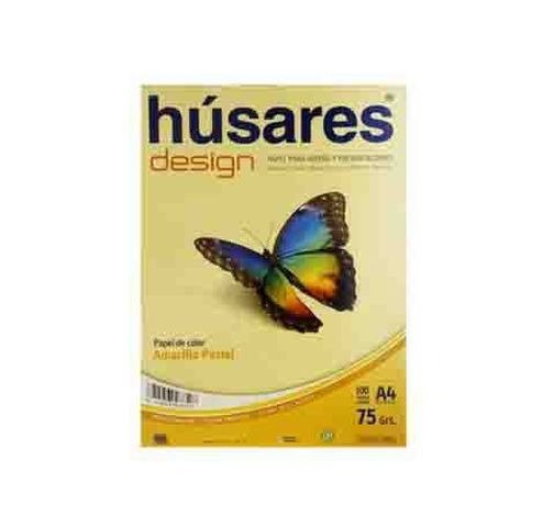 Producto - RESMA A4 75GRS/M2 100 HOJAS DESIGN AMARILLA HUSARES