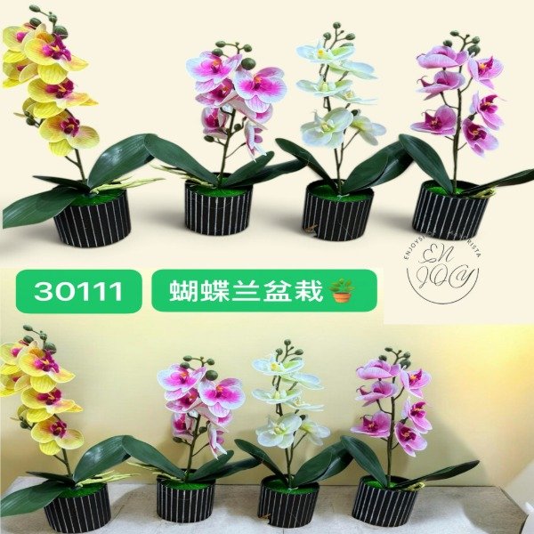 Producto - PLANTA ARTIFICIAL FLOR Orquídeas CON MACETA COLORES 30111