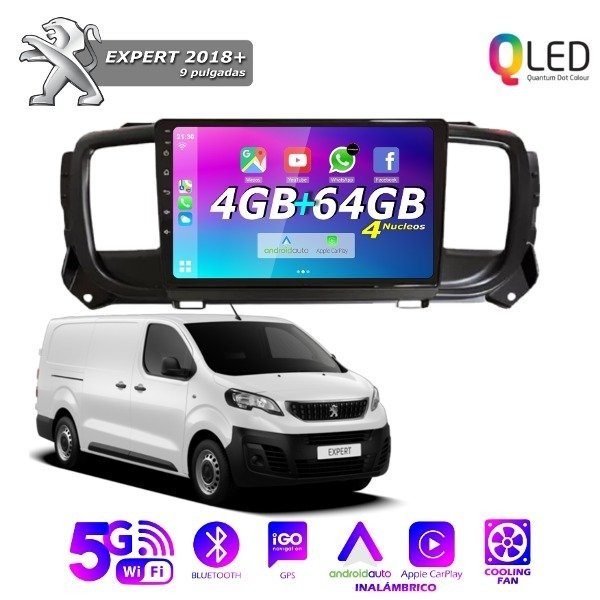 Producto - MULTIMEDIA PEUGEOT EXPERT 2018+  - 4G 64M - 9" CON CAR PLAY Y ANDROID AUTO