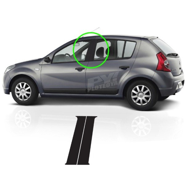Producto - Calcos Parantes Renault Sandero 2008 / 2013 Mate Liso - Ploteoya