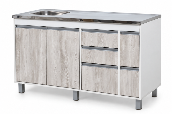 Producto - BAJO MESADA SORRENTO 1.40 2 PUERTAS 5 CAJONES - 0