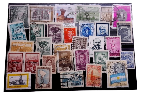 Producto - Ficha clasificadora con mas de 30 Estampillas Argentinas seleccionadas!!