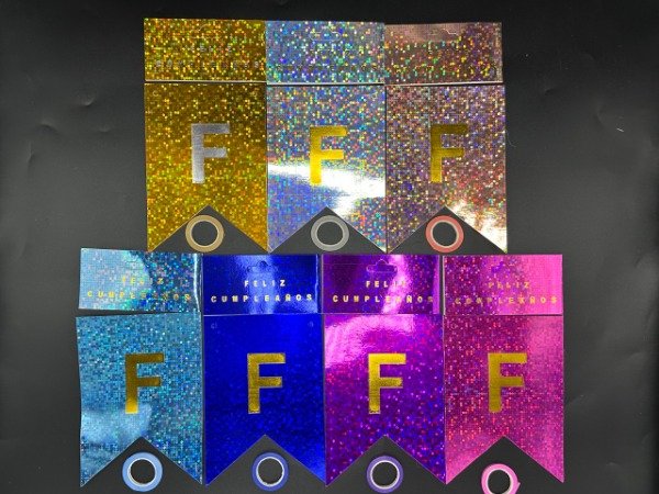 Producto - Banderin Feliz Cumpleaños Holográfico