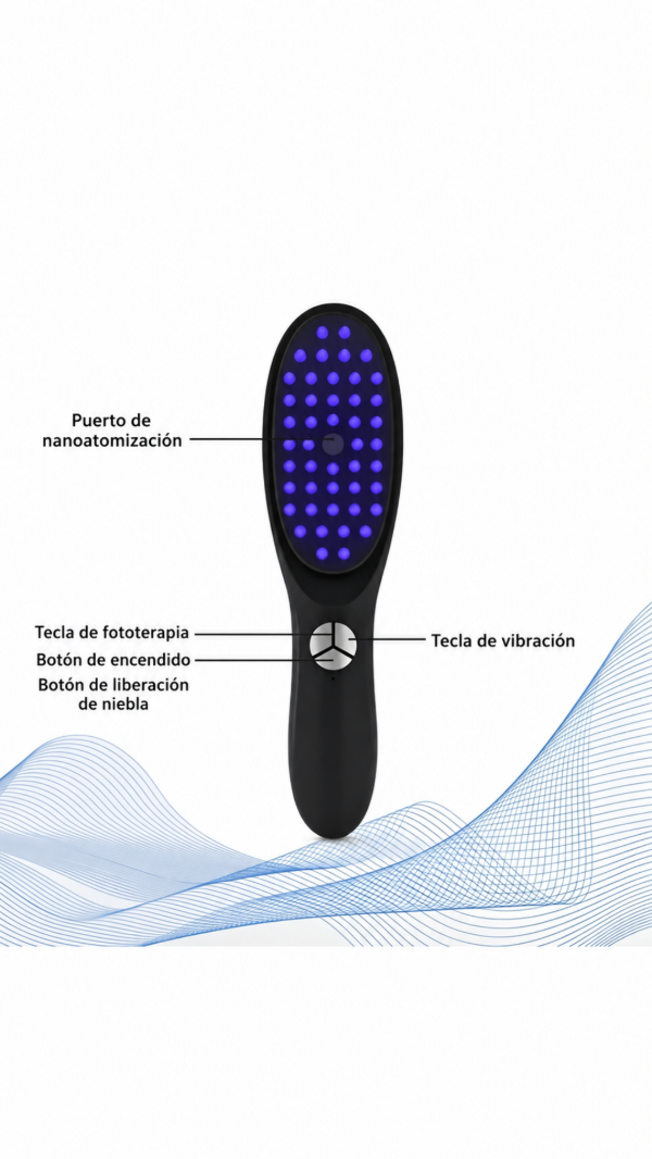 Producto - CEPILLO MASAJEADOR LUZ LED NANO HIDRATACIÓN INALAMBRICO + EXOSOMA CAPILAR - 8