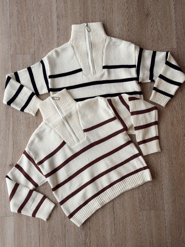 Producto - SWEATER CIERRE ANGORA RAYADO