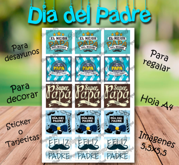 Producto - Adhesivos o Tarjetitas para Papá