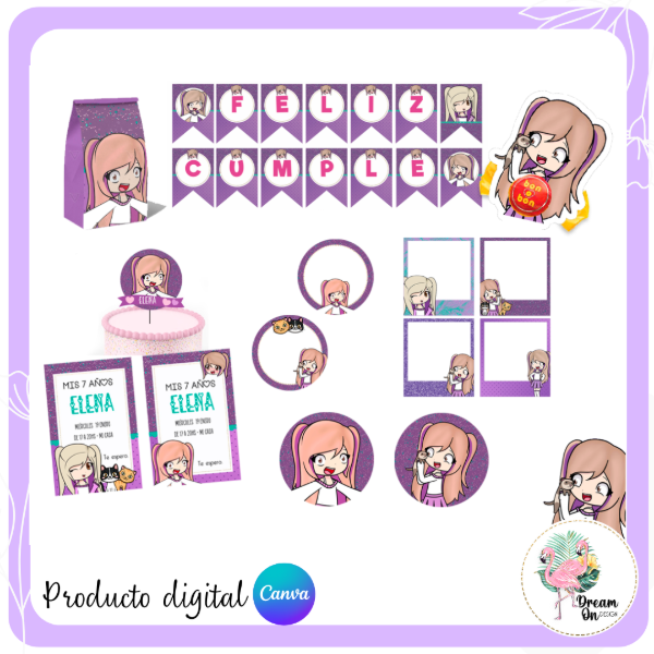 Producto - Kit Cumpleaños Lyna Vallejos Canva