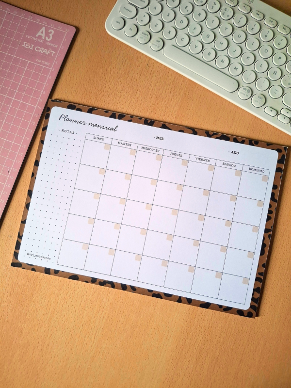 Producto - Planner mensual ANIMAL PRINT 1 - encolado