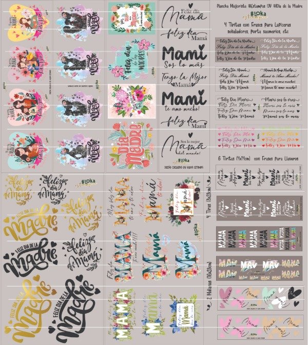 Producto - Plancha Mayorista Estampas UV Dia de la Madre