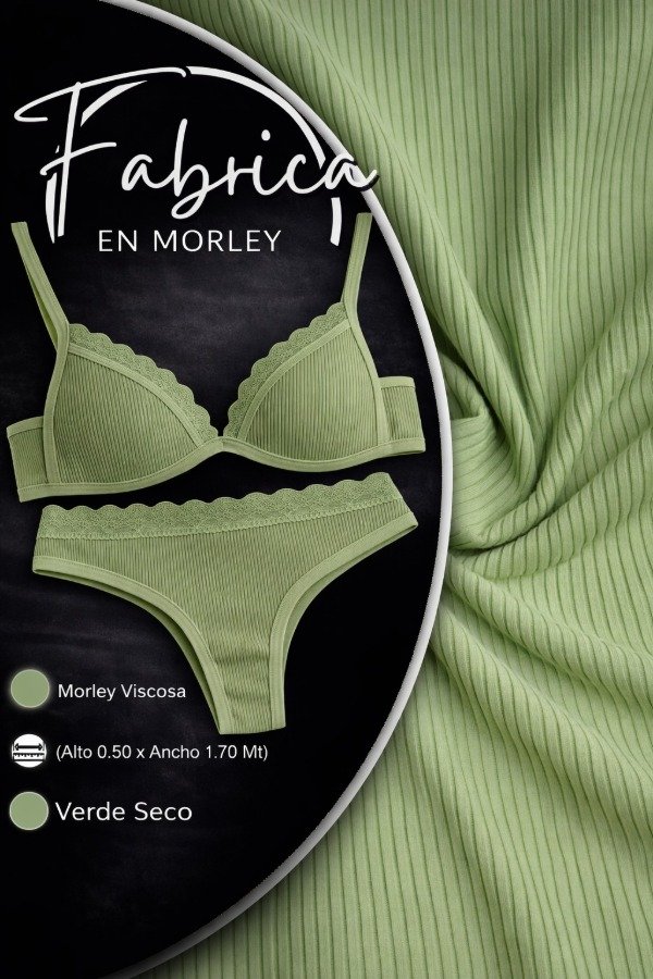 Producto - Morley Viscosa Verde Seco. Ancho: 1.70 mt. (por 1/2 metro)