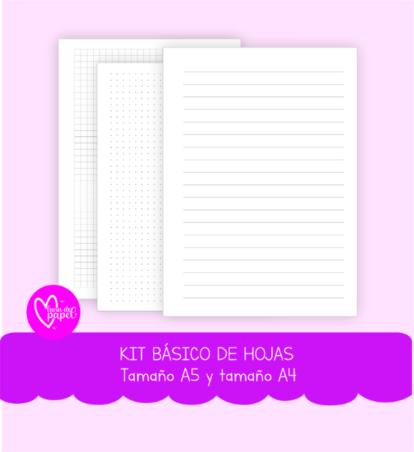Producto - kit básico de hojas PARA ANILLAR O COSER