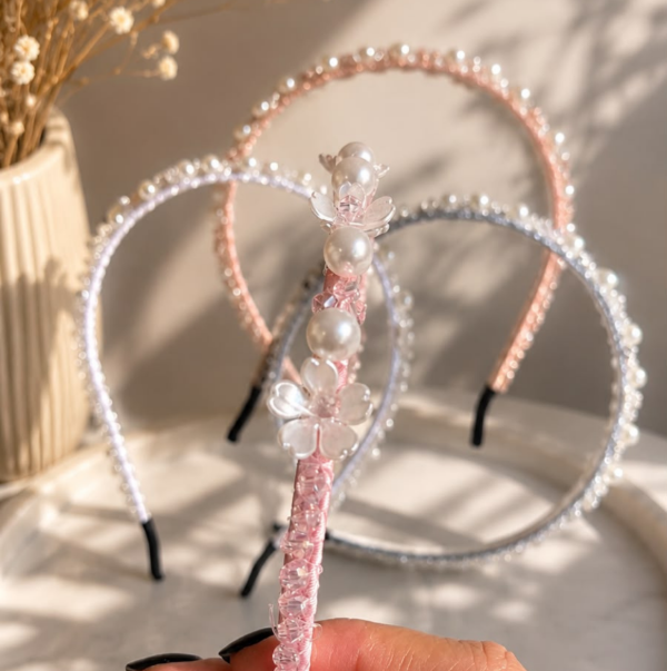 Producto - Vincha Flores con PERLAS - 1