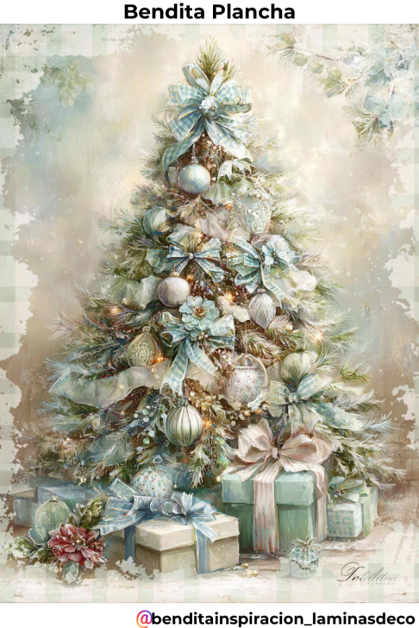 Producto - Bendita Plancha 415 Navidad Blanca y celeste