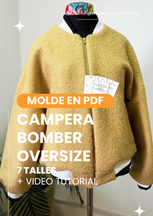 Producto - MOLDE CAMPERA BOMBER OVERSIZE + VIDEO TUTORIAL
