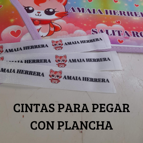 Producto - Cintas con Nombre x10 para pegar con plancha