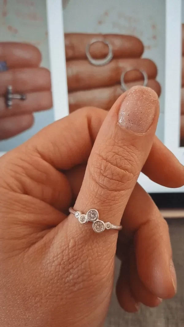 Producto - Anillo de Plata 5 Burbujas Cubics