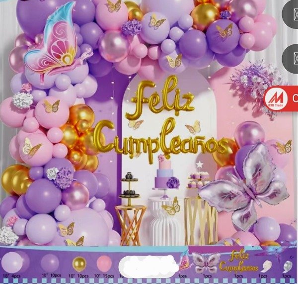 Producto - Set de globos violeta 74 piezas
