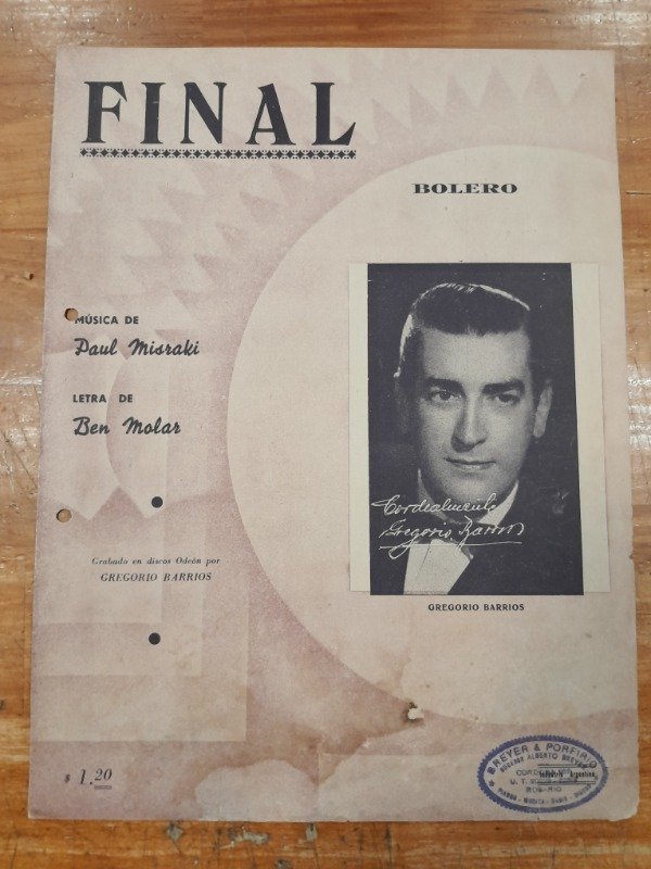 Producto - Final Bolero Partitura - Misraki Ben Molar