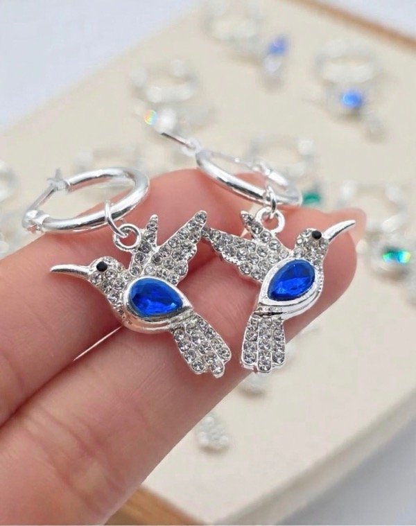 Producto - ARGOLLAS COLIBRÍ AZUL